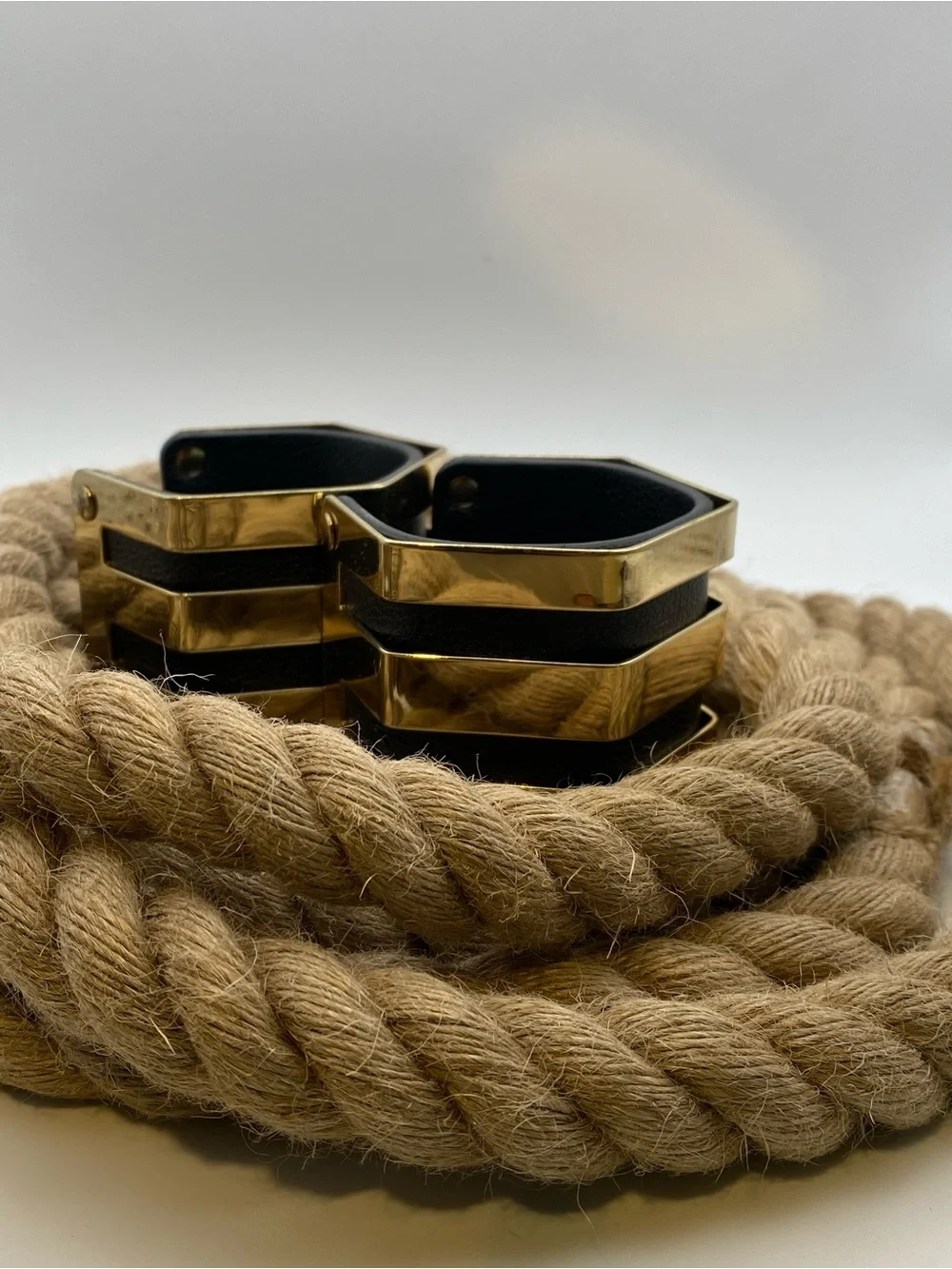 Vintage Gold and Black Chevron Link Bracelet Watch